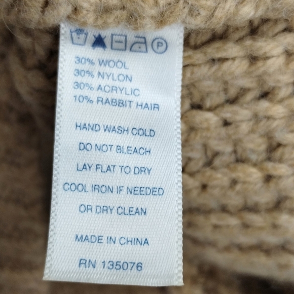 C. Wonder Sweater Camel Chunky Crew Neck‎ Cable Knit Tan - Picture 9 of 10